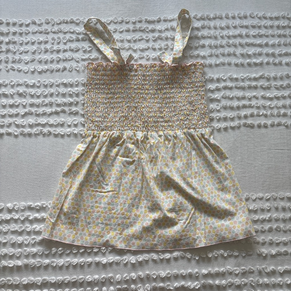 Mimi maternity, yellow, white, and pink top with elastic top